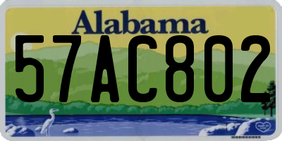 AL license plate 57AC802