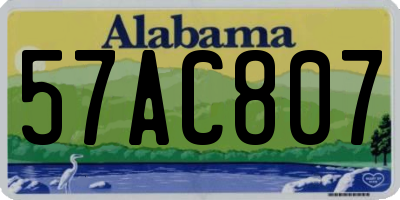 AL license plate 57AC807