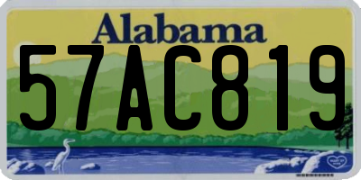 AL license plate 57AC819