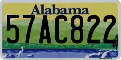 AL license plate 57AC822
