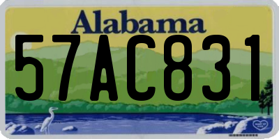 AL license plate 57AC831