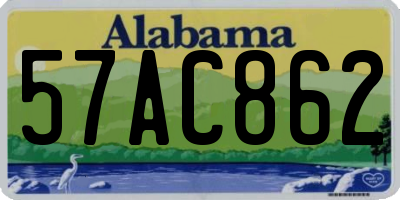 AL license plate 57AC862
