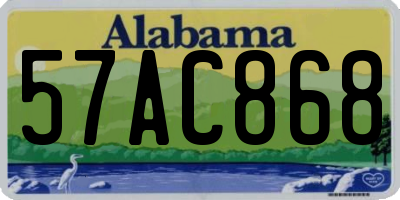 AL license plate 57AC868