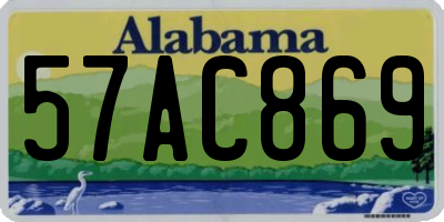 AL license plate 57AC869