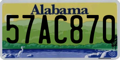 AL license plate 57AC870
