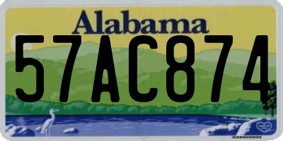 AL license plate 57AC874