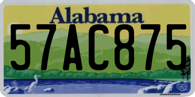 AL license plate 57AC875