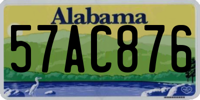 AL license plate 57AC876