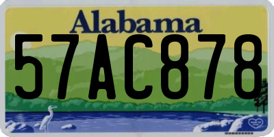 AL license plate 57AC878