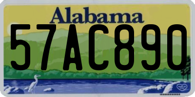 AL license plate 57AC890