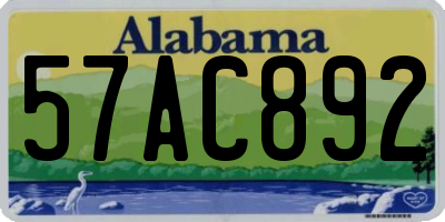 AL license plate 57AC892