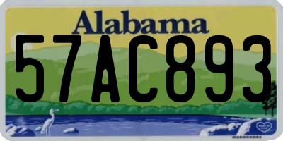 AL license plate 57AC893