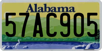 AL license plate 57AC905