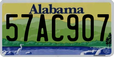 AL license plate 57AC907