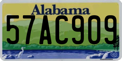 AL license plate 57AC909