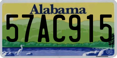 AL license plate 57AC915