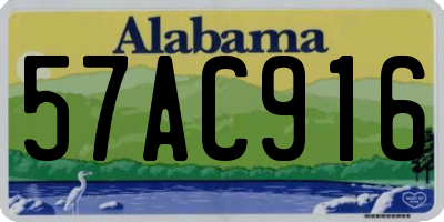 AL license plate 57AC916