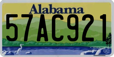 AL license plate 57AC921