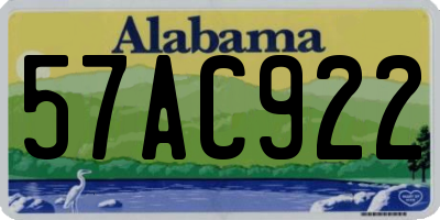 AL license plate 57AC922