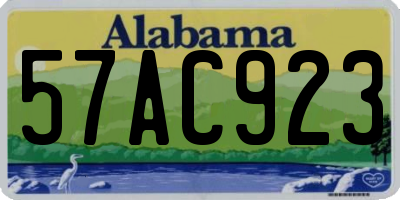 AL license plate 57AC923