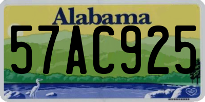 AL license plate 57AC925