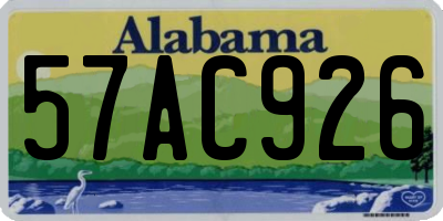 AL license plate 57AC926