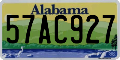 AL license plate 57AC927