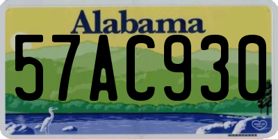 AL license plate 57AC930