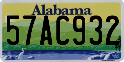 AL license plate 57AC932