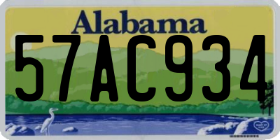 AL license plate 57AC934