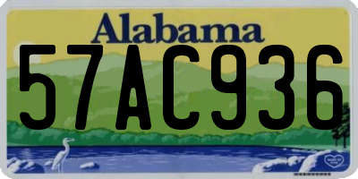AL license plate 57AC936