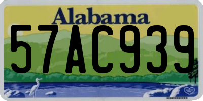 AL license plate 57AC939