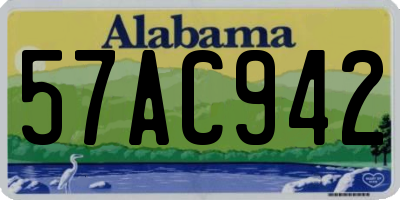 AL license plate 57AC942