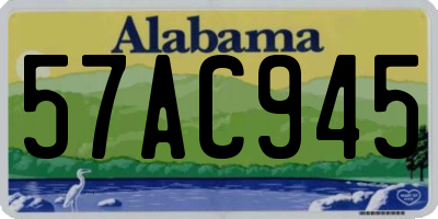 AL license plate 57AC945