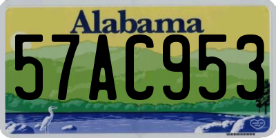 AL license plate 57AC953