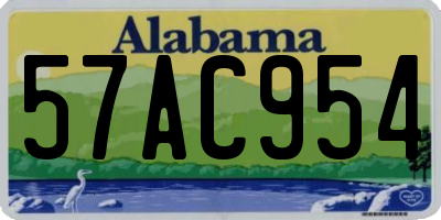 AL license plate 57AC954