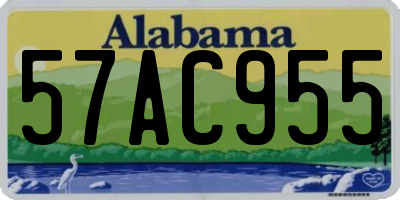 AL license plate 57AC955