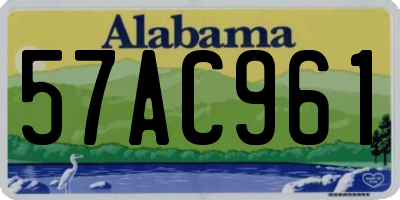 AL license plate 57AC961