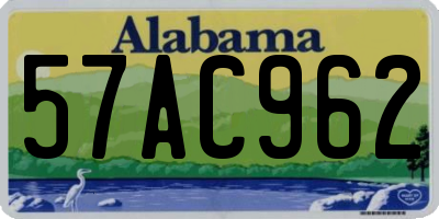 AL license plate 57AC962