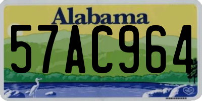 AL license plate 57AC964
