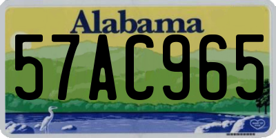 AL license plate 57AC965