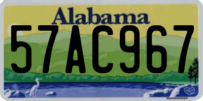 AL license plate 57AC967
