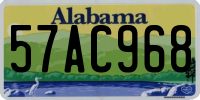 AL license plate 57AC968