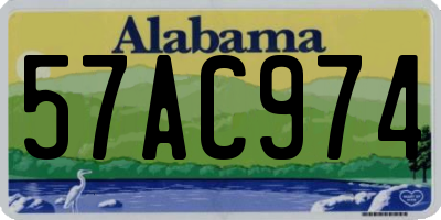 AL license plate 57AC974