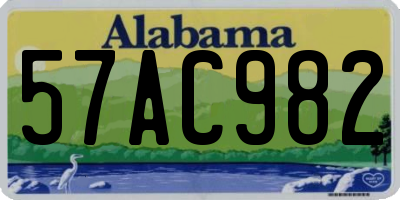 AL license plate 57AC982
