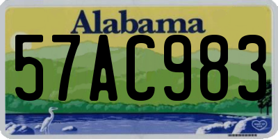 AL license plate 57AC983