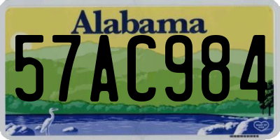 AL license plate 57AC984