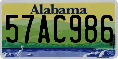 AL license plate 57AC986