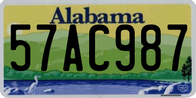 AL license plate 57AC987