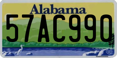 AL license plate 57AC990